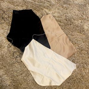 O. Bianca Silk Tie Shirt in White and Champagne Color (Black has been sold)